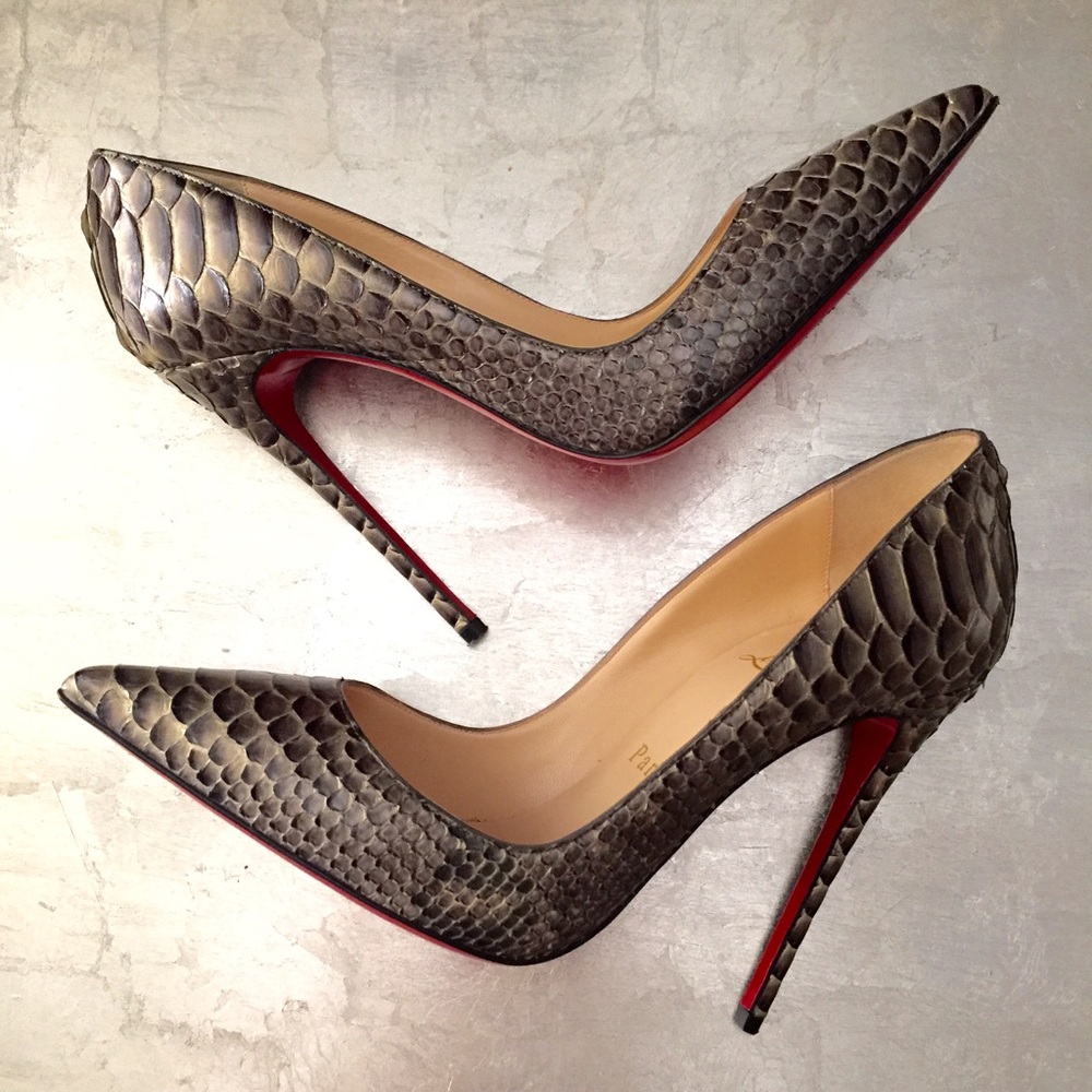 Christian Louboutin So Kate Python Pumps